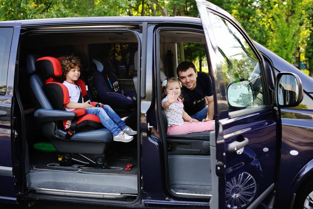 Family in a minivan