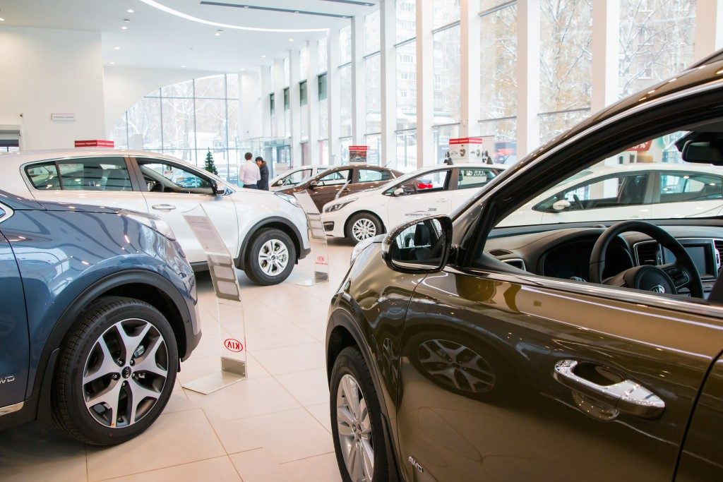 cars inside a showroom